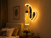 Luxury Crystal LED Wall Sconce – Elegant Ambient Bedroom Light