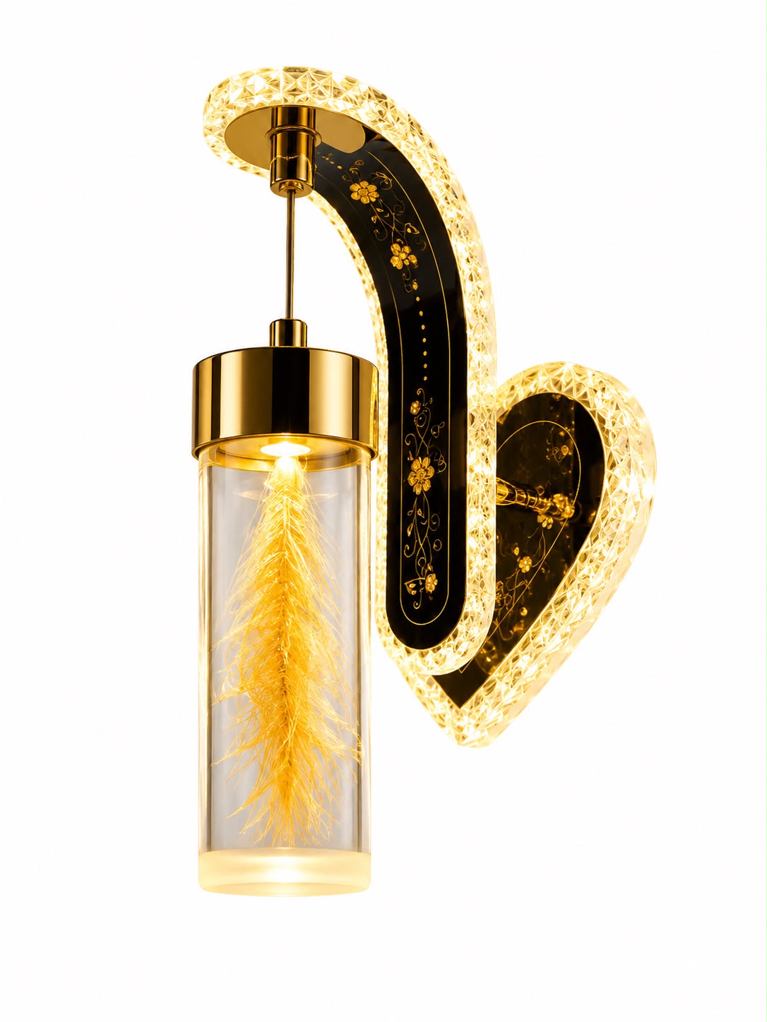 Luxury Crystal LED Wall Sconce – Elegant Ambient Bedroom Light