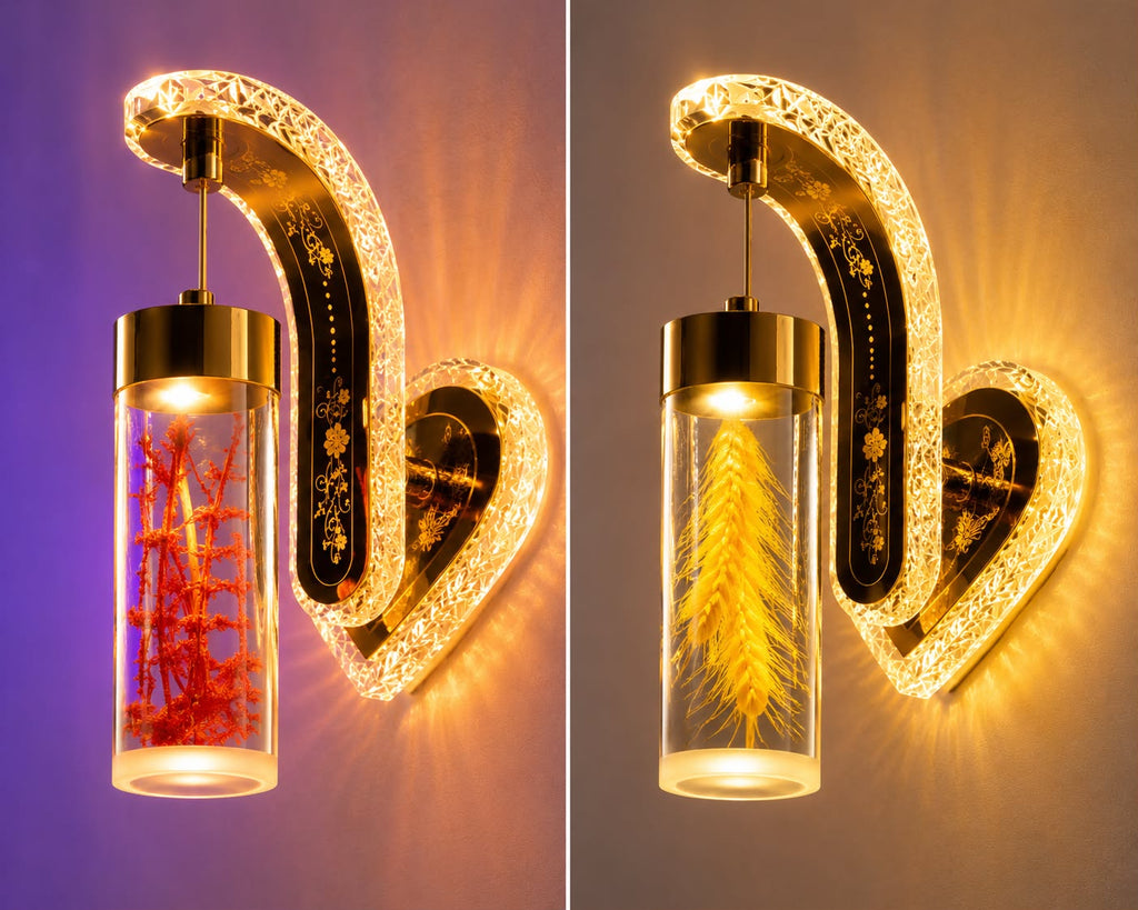 Luxury Crystal LED Wall Sconce – Elegant Ambient Bedroom Light