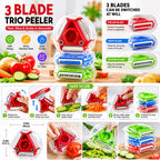 3-in-1 Rotating Trio Peeler – Peeler, Julienne, Grater