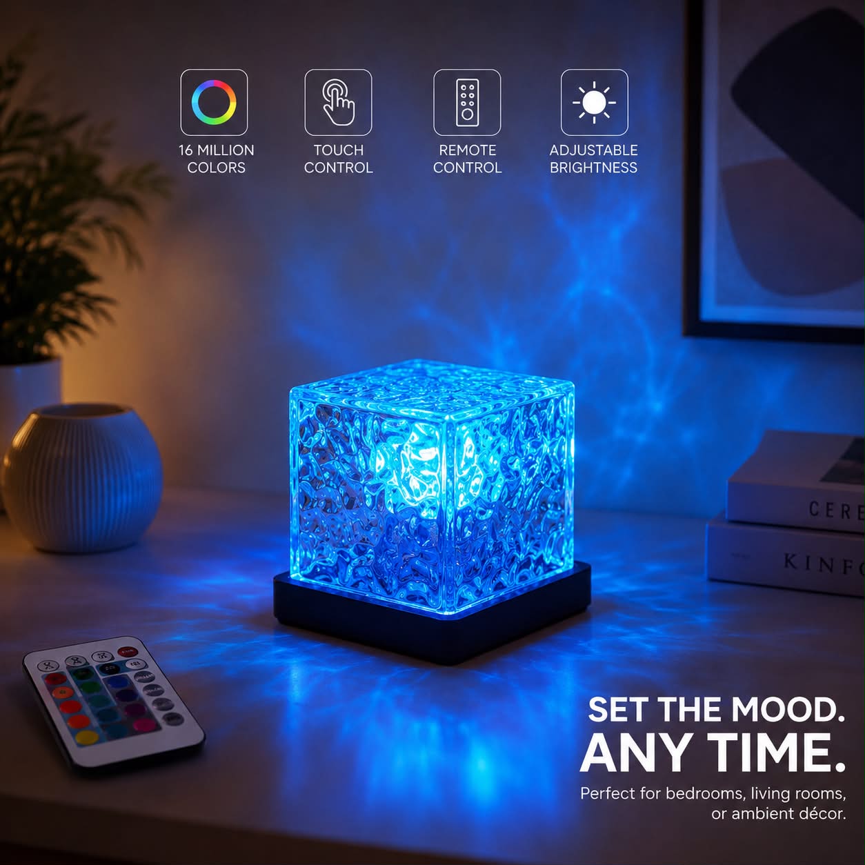 Crystal Water Ripple 16-Color LED Lamb