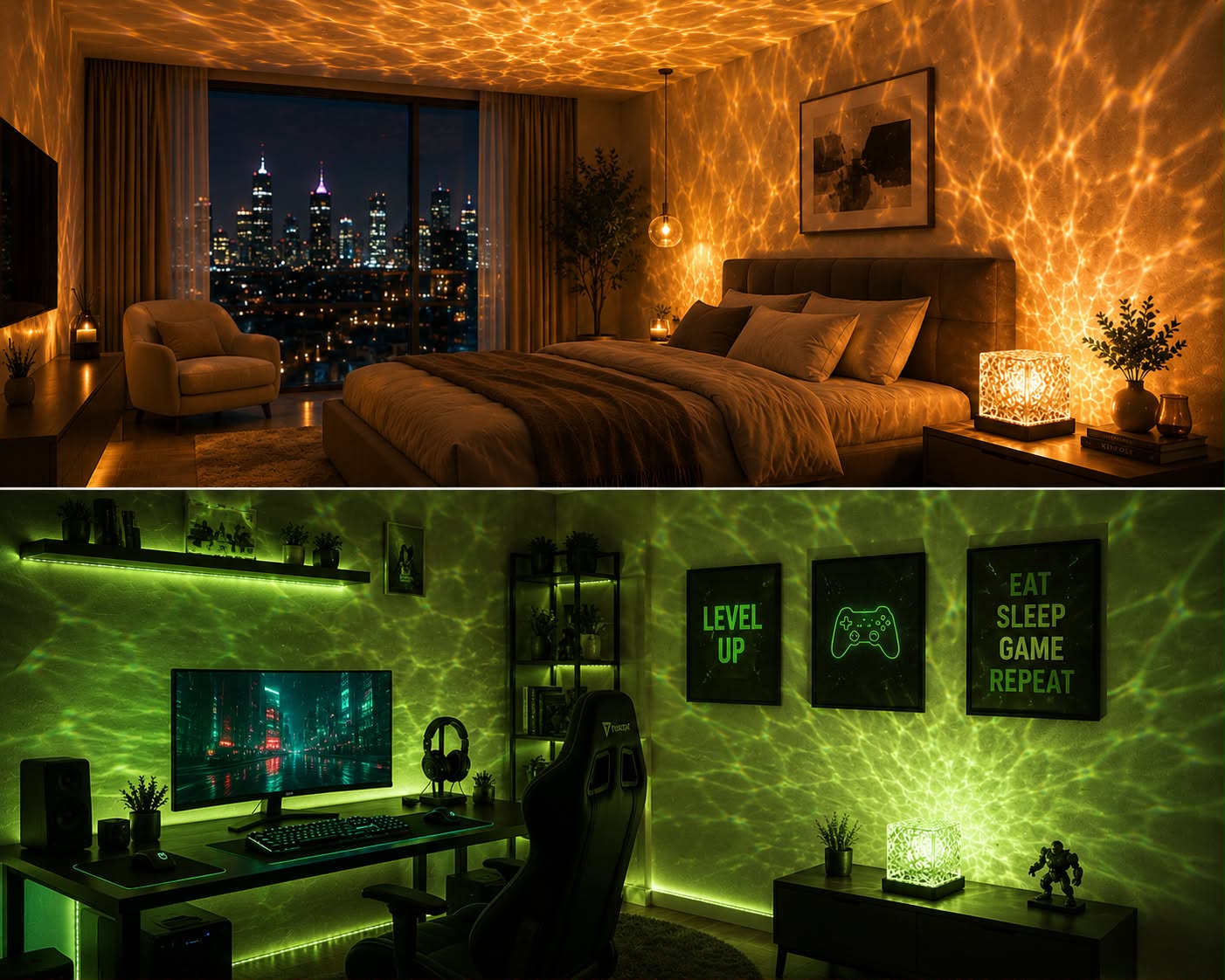 Crystal Water Ripple 16-Color LED Lamb