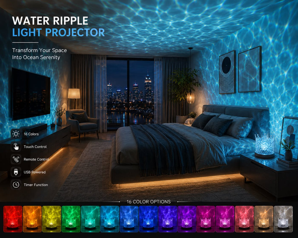 Crystal Water Ripple 16-Color LED Lamb