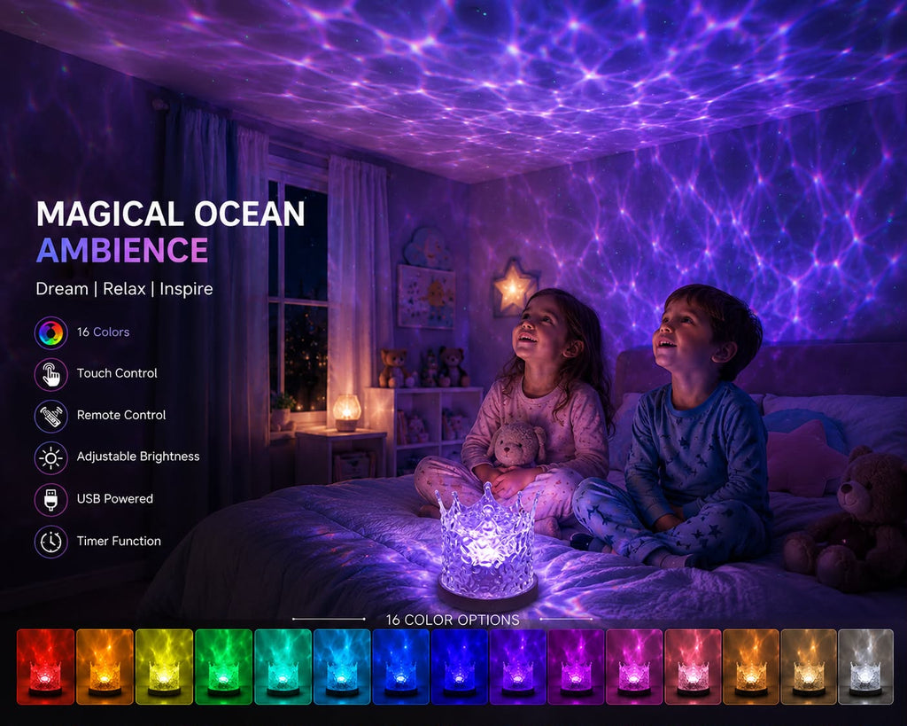Crystal Water Ripple 16-Color LED Lamb