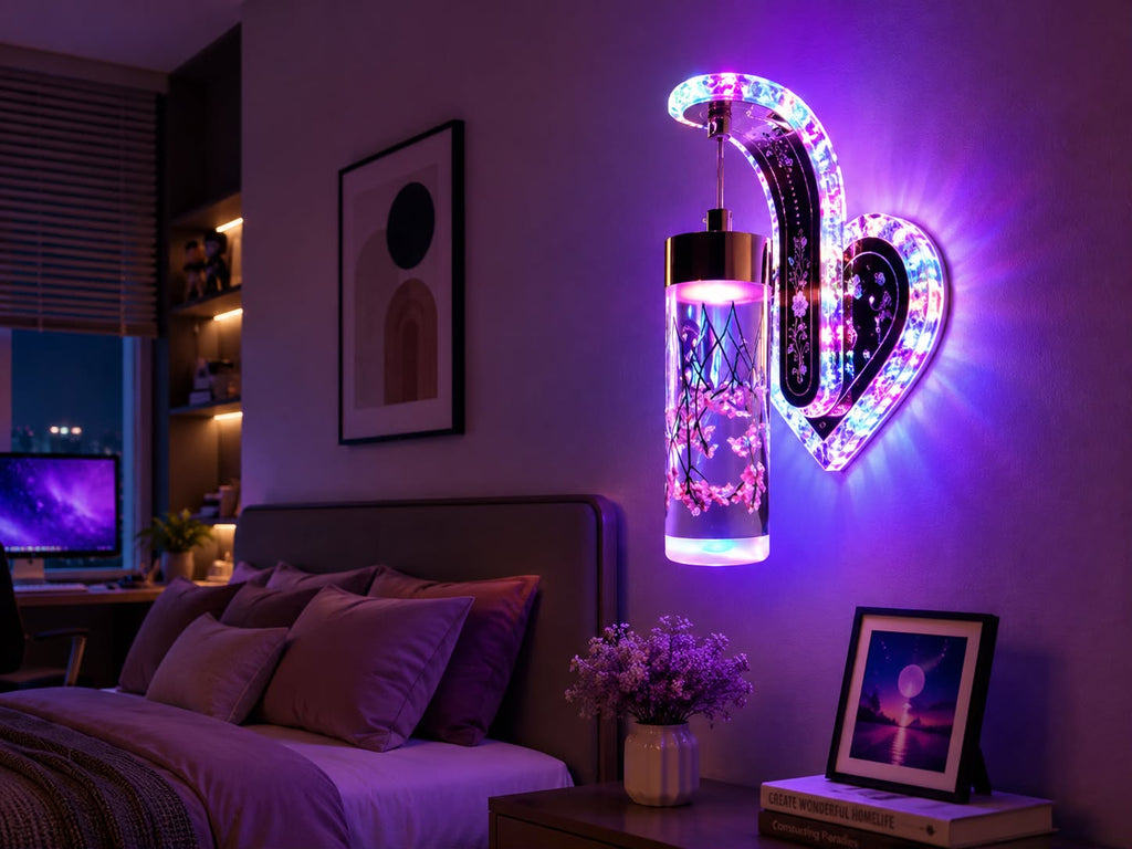 Luxury Crystal LED Wall Sconce – Elegant Ambient Bedroom Light