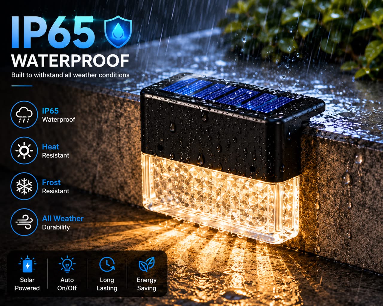 Solar RGB Fence & Step Light – Waterproof Outdoor LED